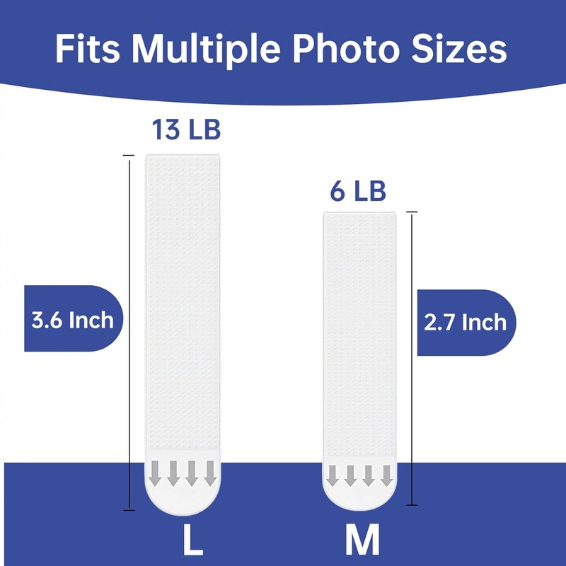 Aweshock Picture Hanging Strips Heavy Duty, Damage Free Hanging Picture Hangers, Picture Hanging Kit, Hanging Hooks Without Nails, 21 Pairs Wall Strips Sticky(42 Strips) - Image 2
